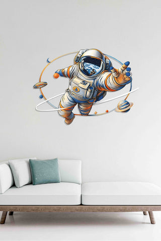 artnzu Kozmik Kaşif Astronot Metal Duvar Tablosu