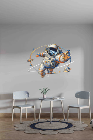 artnzu Kozmik Kaşif Astronot Metal Duvar Tablosu