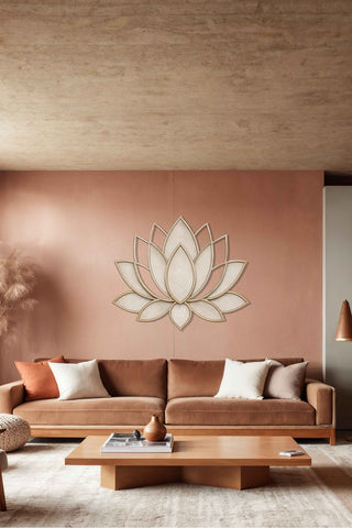 artnzu Lotus Çiçeği Renkli Metal Duvar Tablosu