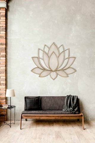 artnzu Lotus Çiçeği Renkli Metal Duvar Tablosu