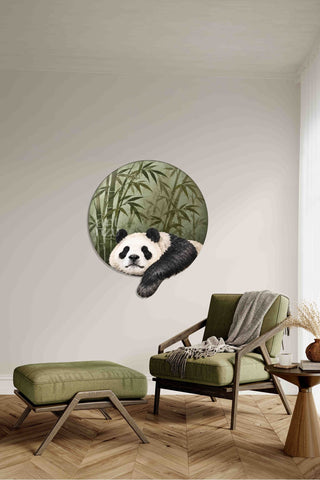artnzu Bao: Uykucu Panda Renkli Metal Duvar Tablosu
