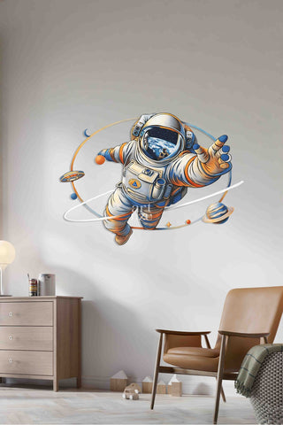 artnzu Kozmik Kaşif Astronot Metal Duvar Tablosu