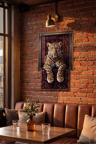 artnzu Mistik Leopar Renkli Metal Duvar Tablosu
