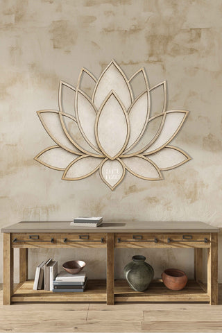 artnzu Lotus Çiçeği Renkli Metal Duvar Tablosu