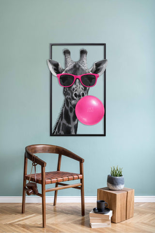artnzu Retro Zürafa Renkli Metal Duvar Tablosu