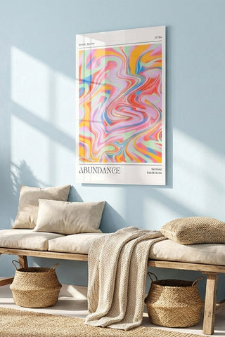 "Abundance" Retro Seri Soyut Cam Tablo