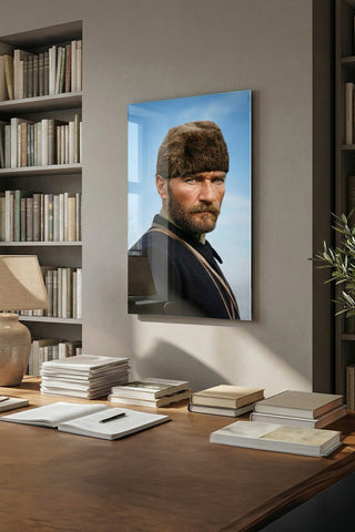 Atatürk Renkli Kalpaklı Yakın Çekim