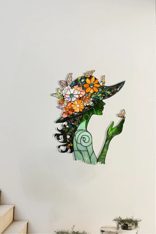 FLORAL ÇİÇEK KADIN Metal Tablo