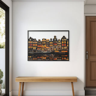 Amsterdam Golden Canal Metal Tablo