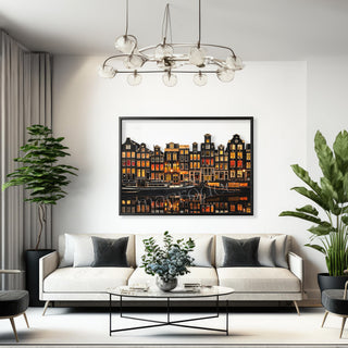 Amsterdam Golden Canal Metal Tablo