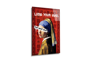"Lose Your Mind: İnci Küpeli Kız" Modern Street Art Cam Tablo