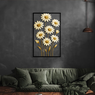 Chic Daisy: Şık Papatya Metal Tablo