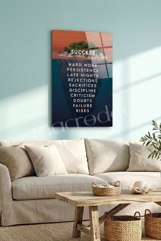 Success Iceberg: Başarının Görünmeyen Yüzü" Modern Cam Tablo