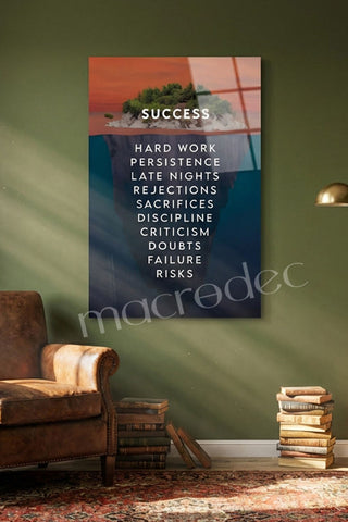 Success Iceberg: Başarının Görünmeyen Yüzü" Modern Cam Tablo
