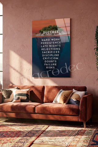 Success Iceberg: Başarının Görünmeyen Yüzü" Modern Cam Tablo