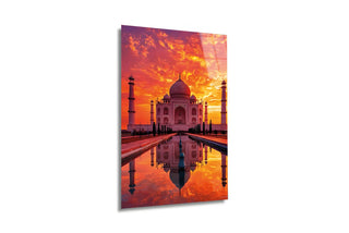 "Taj Mahal: Aşkın İhtişamı" Gün Batımı Cam Tablo