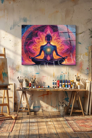 "Zen Ruhu" Meditasyon ve Mandala Modern Cam Tablo -