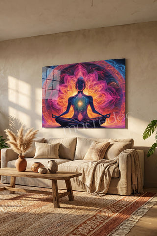 "Zen Ruhu" Meditasyon ve Mandala Modern Cam Tablo -